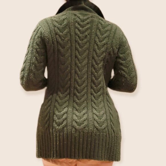 Vintage Y2K Button Down Knit Green Midi Cardigan - Picture 3 of 9